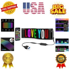 Scrolling Bright Advertising LED Signs, Flexible USB 5V LED Car Sign Bluetoot...