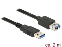 10X Usb Verl. Delock USB3.0 A -> A St/Bu 2.00M Schwarz