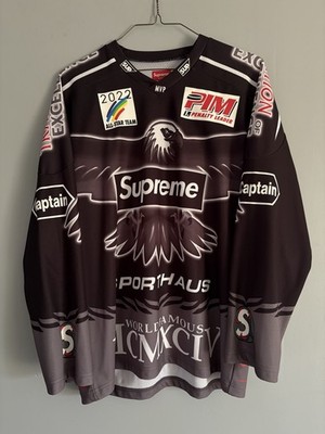 Supreme Eagle Moto Hockey Jersey SS22 Size Medium Black Top Long