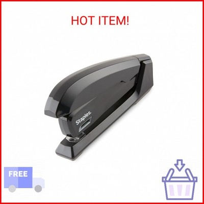 Staples One Touch Desktop Stapler, 20 Sheet Capacity, Black   Easy Press Office