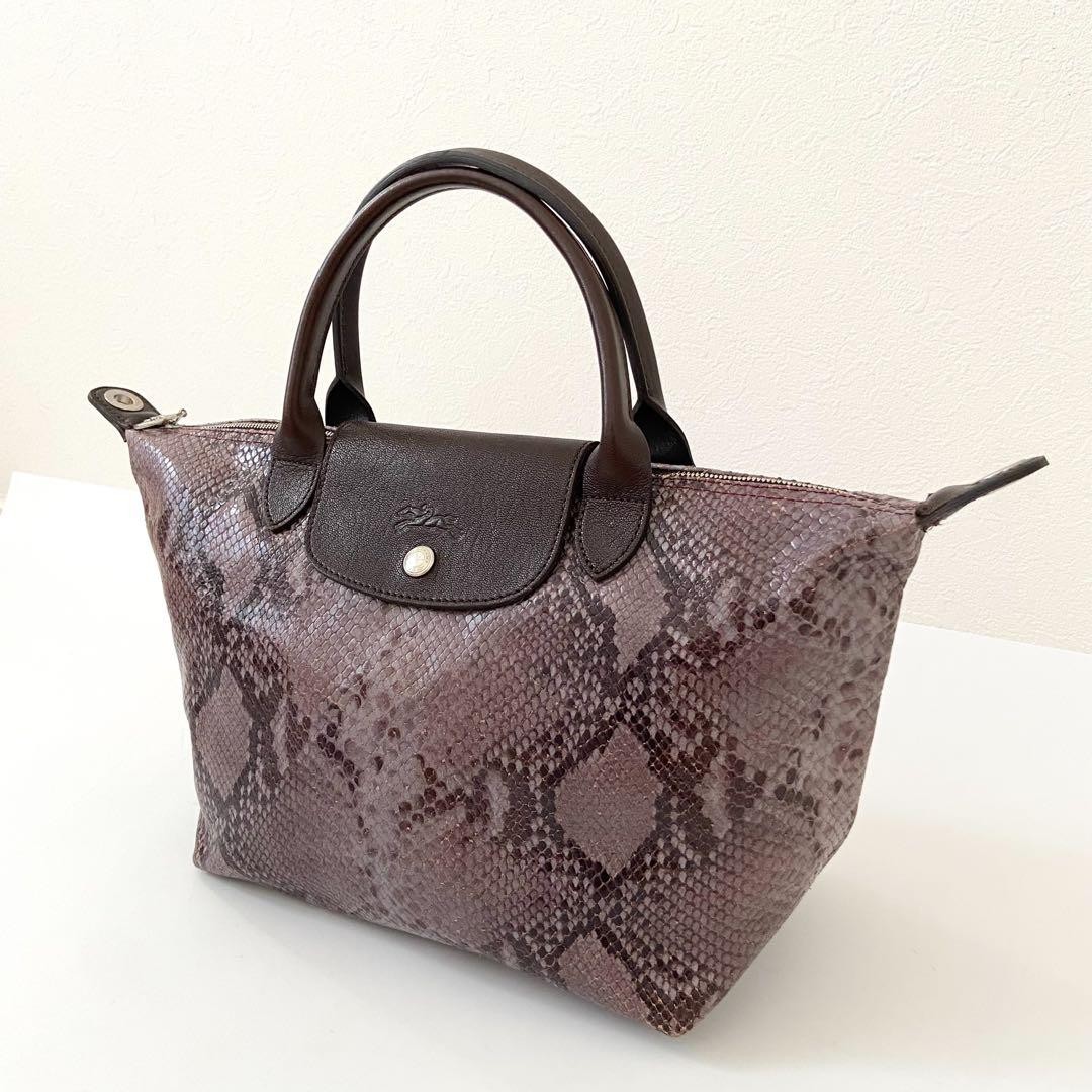 Longchamp Le Pliage Python Pattern Tote Bag Brown… - image 21