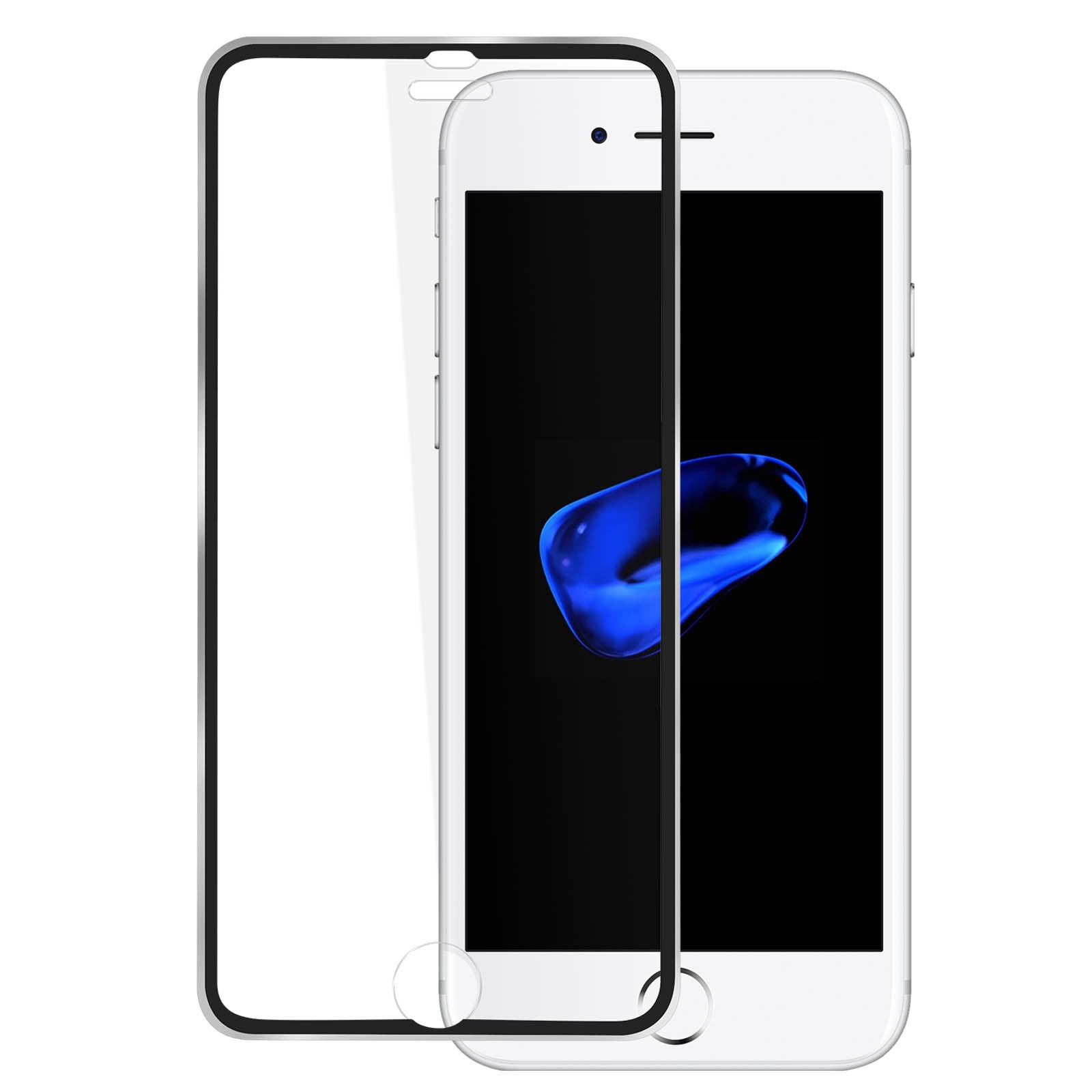 Film Verre Trempé Titane Contour iPhone 8 Anti-Rayures - Protection Écran Haute Résistance