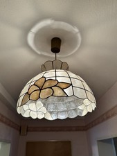 Vintage Capiz Muschellampe Hängelampe 70er/80er Retro