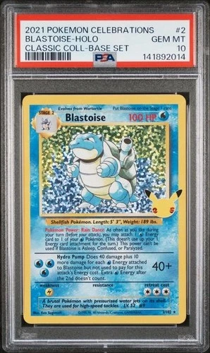PSA 10 BLASTOISE 2 CELEBRATIONS CLASSIC COLLECTION HOLO POKEMON GEM MINT BM
