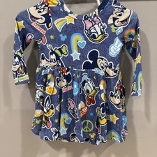 Little Sleepies Size 3/6M Mickey’s Club House Bamboo Bodysuit Twirl Dress