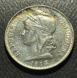 Portugal 1914 50 Centavos Silver Coin 9606644