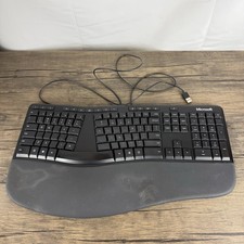 Microsoft Model 1878 Wired USB 2.0 Ergonomic Keyboard Black - Tested  Working