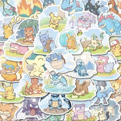63 Stück Pokémon Aufkleber Pikachu Eevee Charizard Anime süß Kawaii Kinder DIY Spielzeug