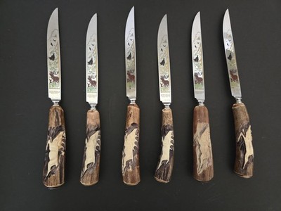 Anton Wingen Jr. Solingen-Germany Rostfrei Stag Handle 12 pc Knife Fork Set