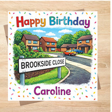 Brookside TV Show Themed Personalised Birthday Card