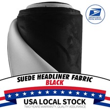 Black 80" x 60" Suede Headliner Fabric Foam Backed DIY Home Auto Roof Repair