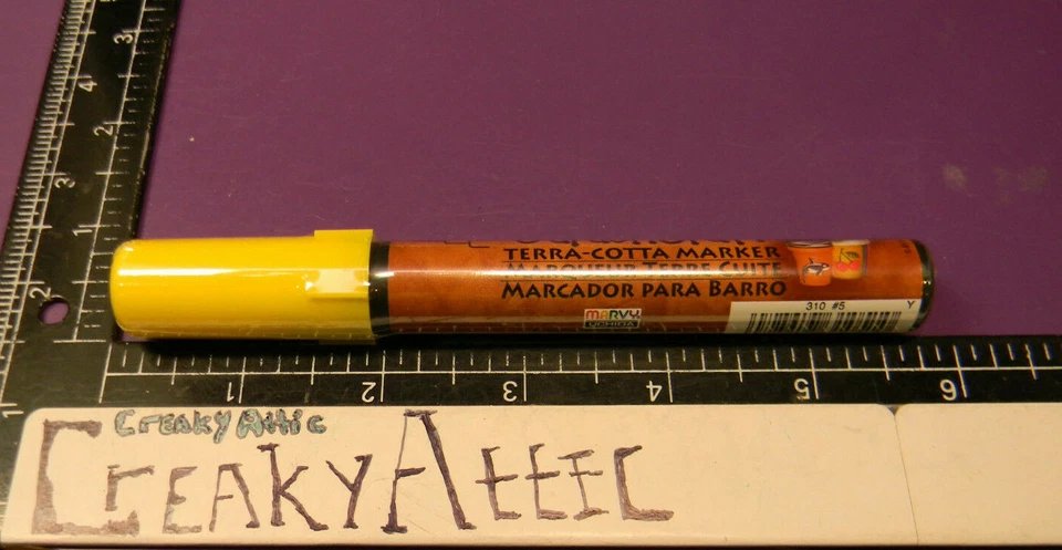 MARCADOR ACRÍLICO AMARILLO 1 TERRACOTA JARDÍN BASE AGUA MARVY NUEVO #5 CREAKYATTIC Foto 3 de 3