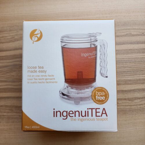 Adagio Teas 16 oz ingenuiTEA teiera con sottobicchiere - nuova con scatola