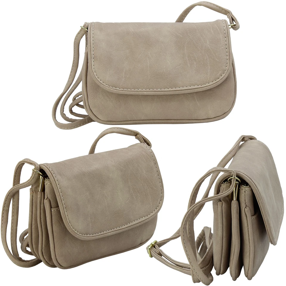 Kleine Damen Umhängetasche Abendtasche viele Fächer Schultertasche zum Ausgehen - Bild 3 von 4