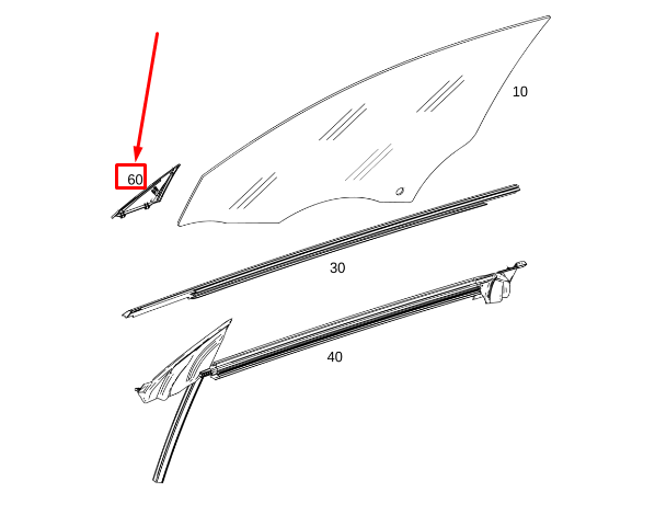 MERCEDES-BENZ CLA C118 Left Mirror Triangle Trim Molding A1187270100