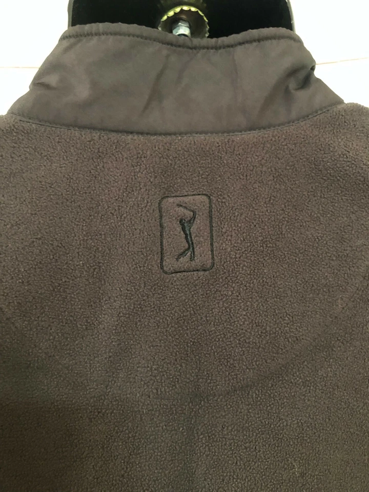 Jaqueta masculina PGA Tour de lã preta com zíper completo uso ativo tamanho P - Imagem 4 de 4