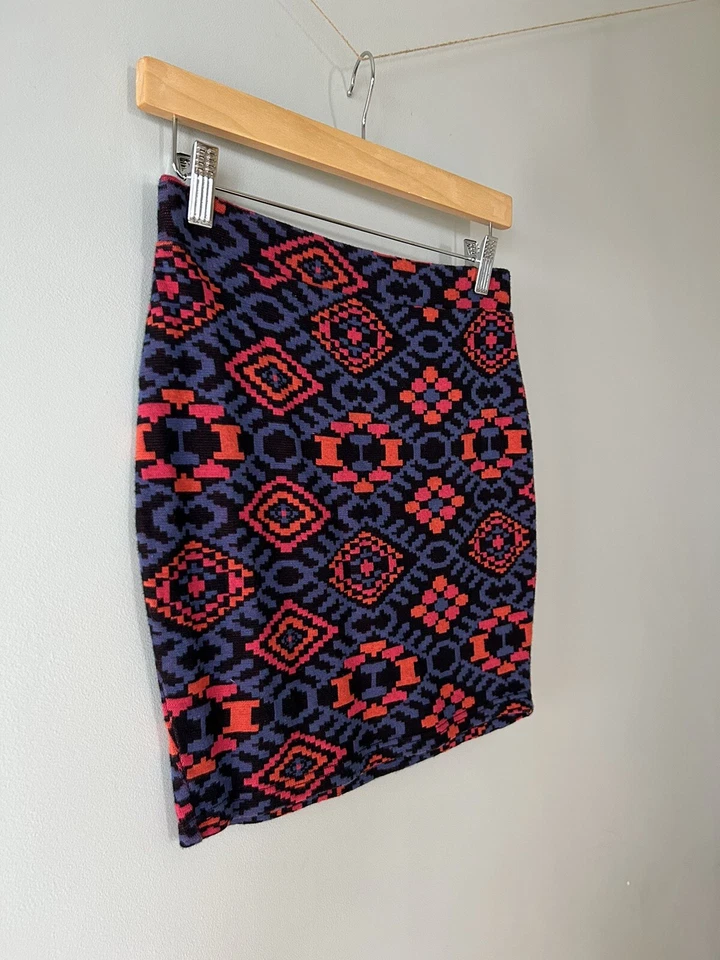 Falda tejida azteca talla pequeña S elástica informal algodón Foto 2 de 4