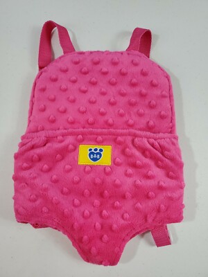 Build A Bear Workshop Fuchsia Pink Dots Bear Carrier BABW Plush 