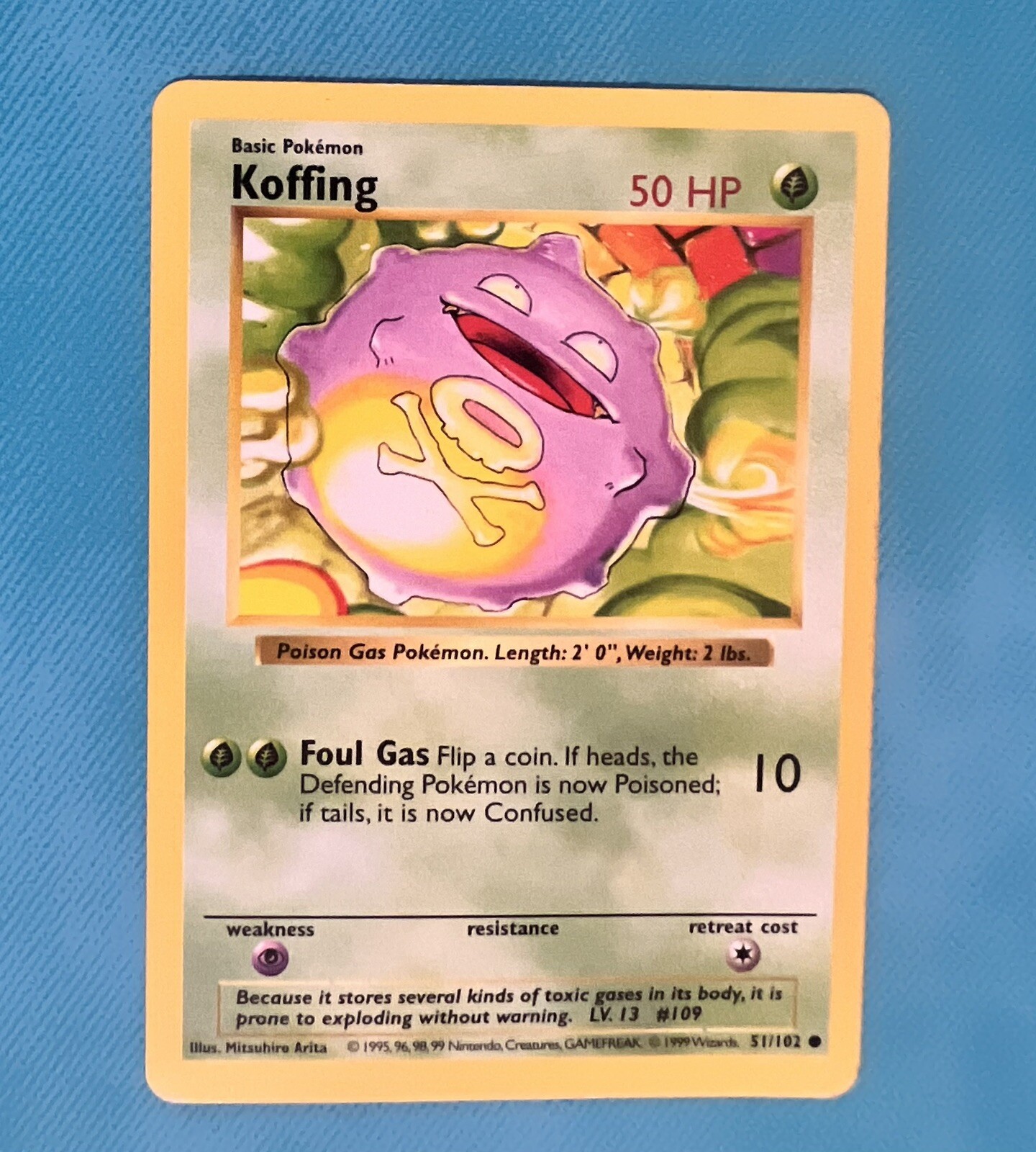 1999 Pokemon TCG ** Koffing ** 51/102 Common Base Set Shadowless WOTC LP