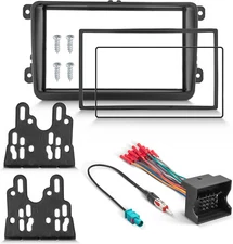 2 DIN Stereo Install Dash Kit Mount Bracket W/Wire Harness For 06-14 VW GLI GTI