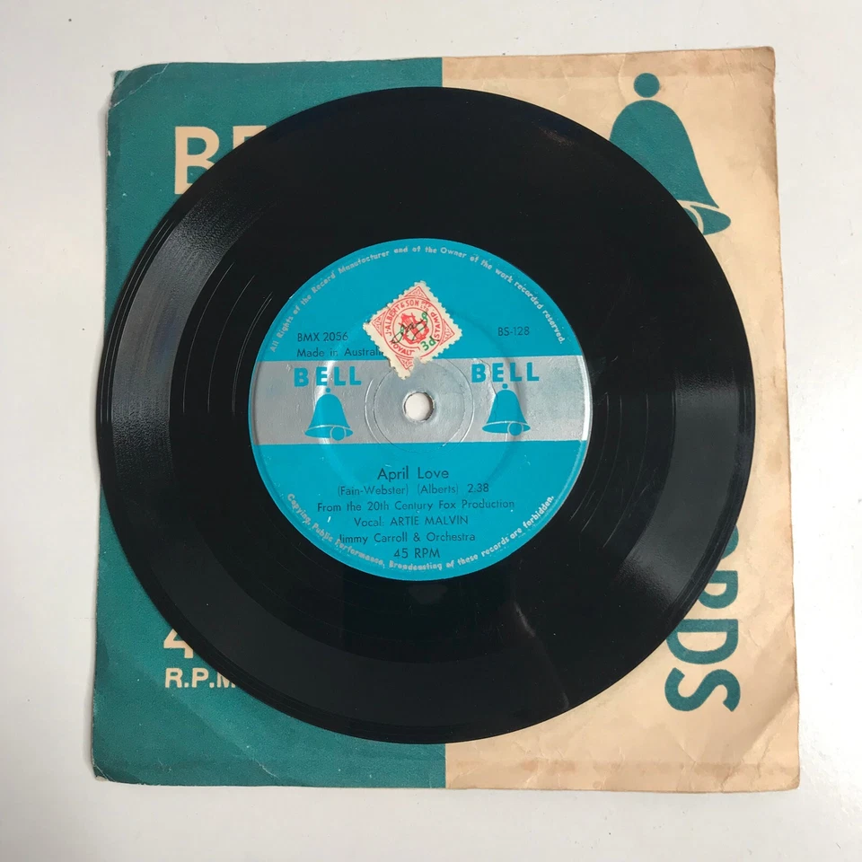 Artie Malvin (April Love) Michael Stewart (Melodie D' Amour) Vinyl 45 Single - Image 3 of 4