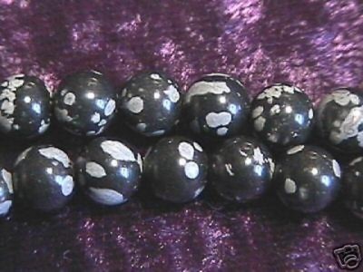 4mm Snowflake Obsidian Round Beads (92+/- per strand)