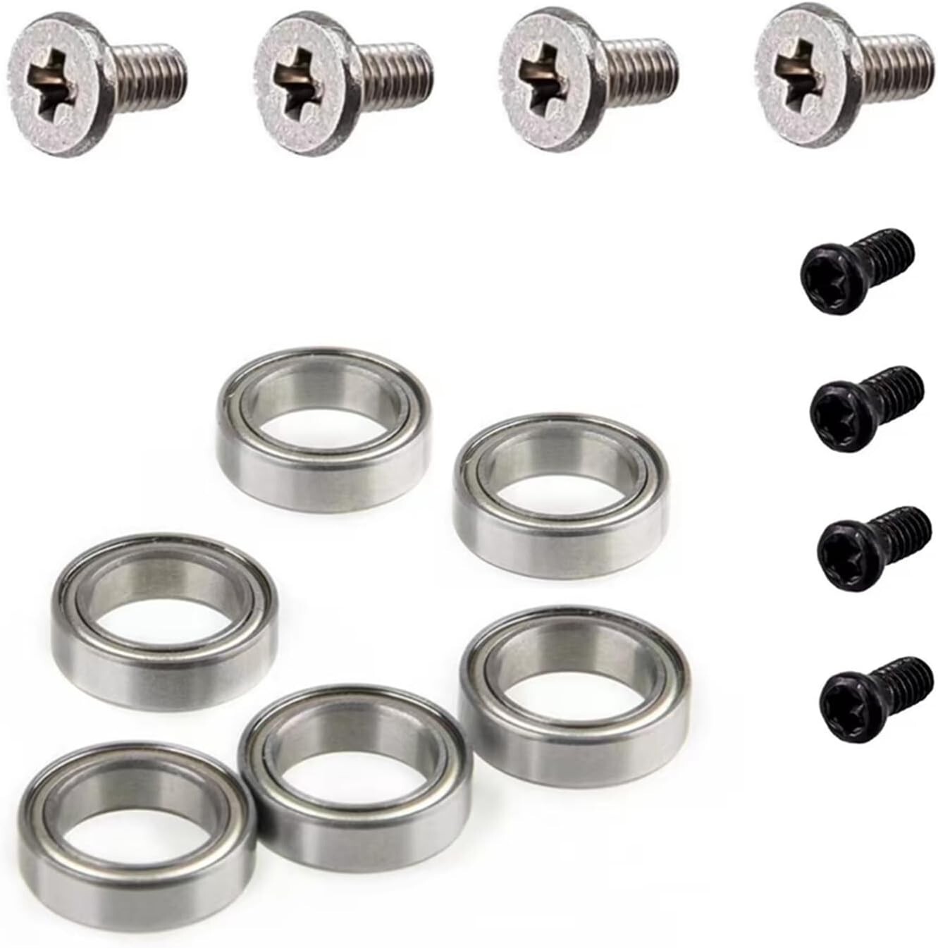 Mini Pneumatic Chamfering Tool Accessories Kit: 6 Bearings, 8 Screws