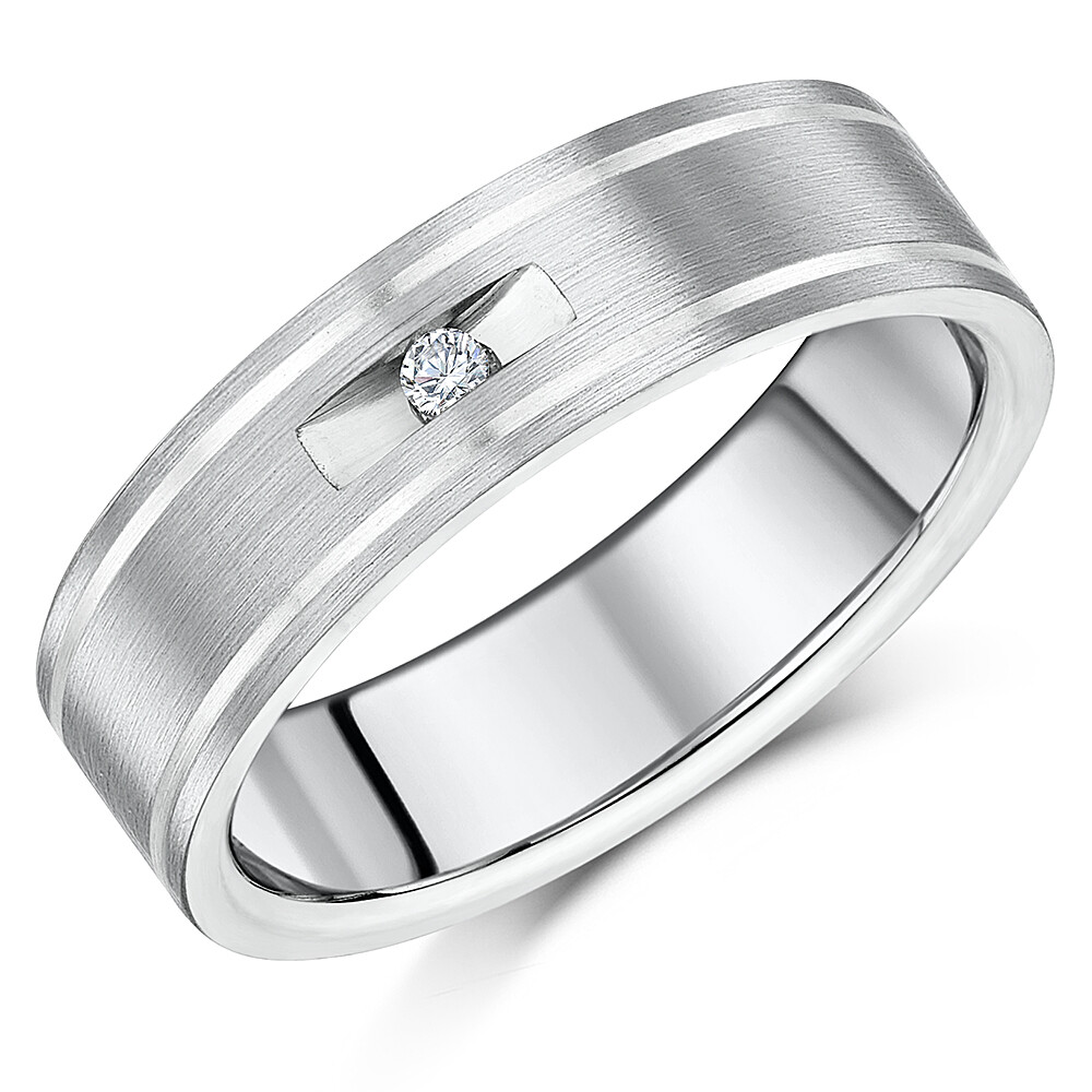 Titanium Diamond Wedding Ring Band 7mm Two Tone High Quality