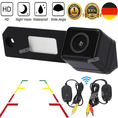 HD Kabellos Rückfahrkamera Auto Einparkhilfe IR für VW T5 T6 Caddy Golf Passat