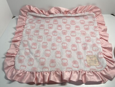 Carters Child of Mine Little Blanket Pink Owl Lovey Edge Minky Dot Satin Trim