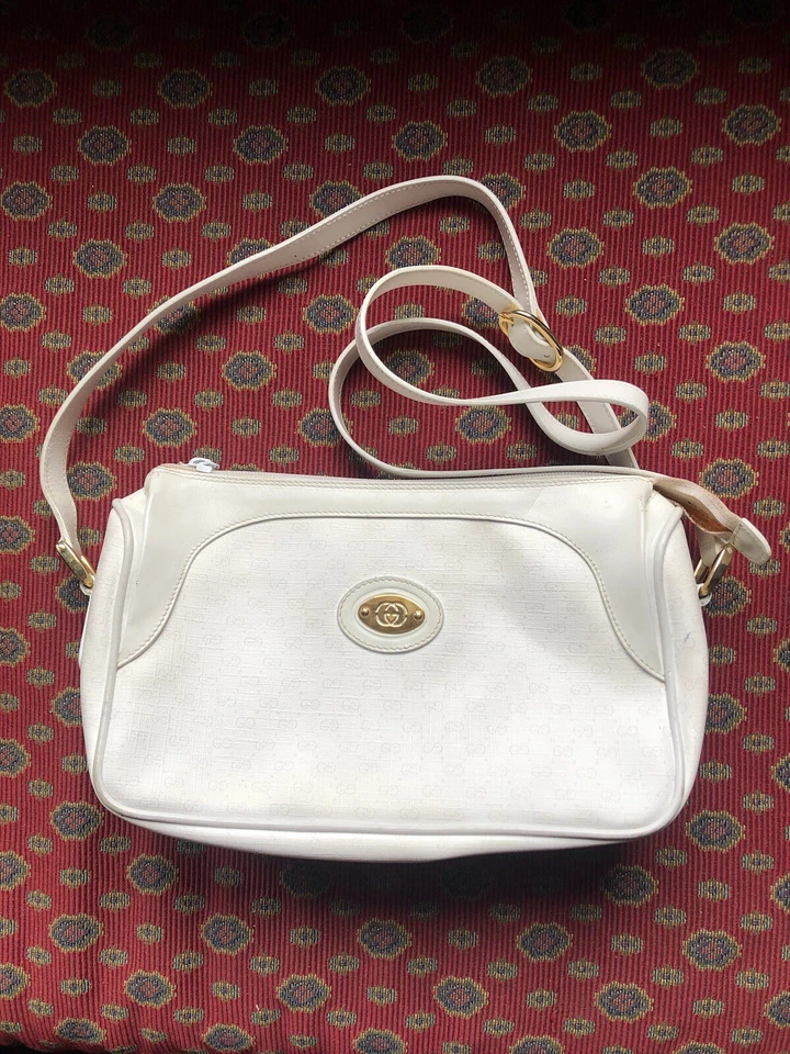 Bolsa de mão de couro vintage Gucci dos anos 1980 com número de identificação - Imagem 2 de 4