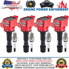 4 Pack Ignition Coil & 4X Spark Plugs For Honda Fit CR-Z 1.5L UF626 30520RB0003