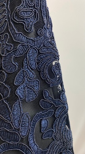 Bomber Jacket Per Una Floral Embroidered Navy Lace Size UK 10 - Picture 9 of 11