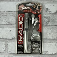 Quasar FM Radio in a Pen with Stereo Earbuds Silver New 2003 Sealed QP-3A