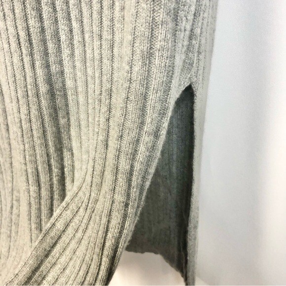 AG Adriano Goldschmied Reign Gray Ribbed Wool Cashmere Midi Sweater Dress M thumbnail 7