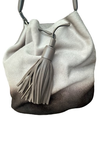 Sac fourre-tout fourre-tout en fourrure de veau ANYA HINDMARCH « Vaughan » gris dégradé teint trempé - Photo 7/12