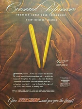 Eversharp 14k Gold Command Performance Pen Pencil Set Vintage Print Ad 1944