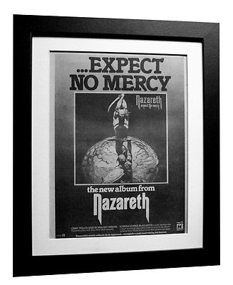 NAZARETH+Expect No Mercy+POSTER+AD+QUALITY FRAMED+ORIGINAL 1977+FAST GLOBAL SHIP