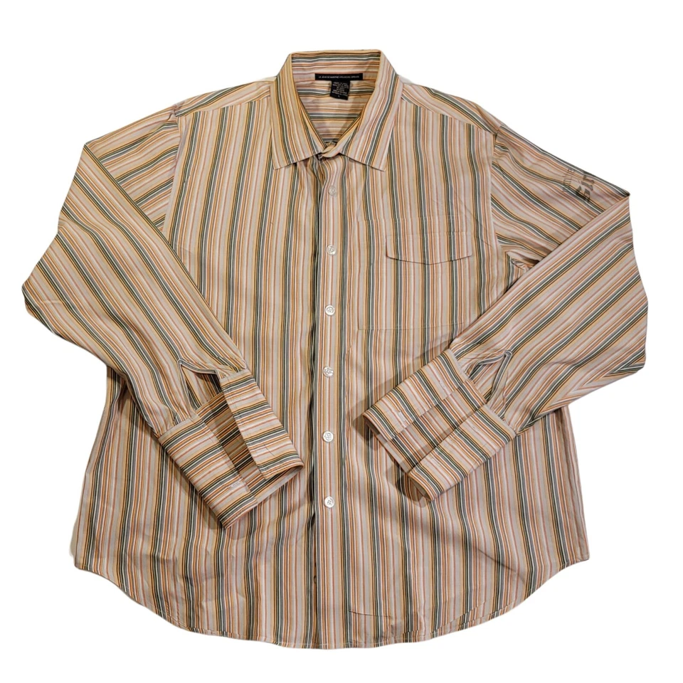 Le Jean De Marithe Francois Girbaud Shirt Mens L Striped Dress French Cuff - Image 3 of 4