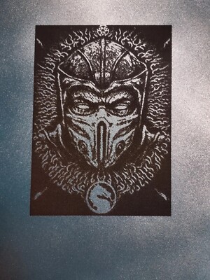 Mortal Kombat SUB ZERO Laser Engraving BLUE METALLIC 10'' x 7'' Art 