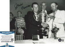 JACK BURKE JR. SIGNED 8x10 PHOTO B 1956 MASTERS WINNER CHAMPION BECKETT COA BAS