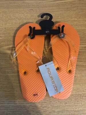 Aqua Stop M Girls 13-1 Flipflops Sandals Shoes Orange (apt-1060)