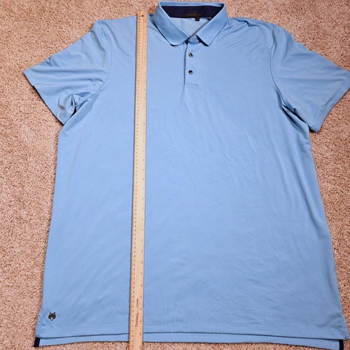 Greyson Polo Shirt Light Blue Men's 2XL Golf Pullover Stretch Short Sleeve Wolf - Picture 3 of 10