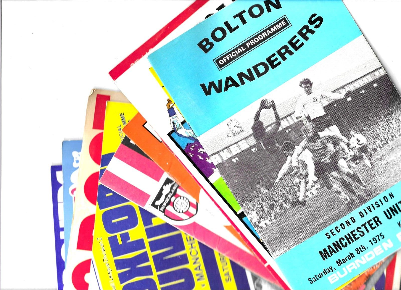 11 x Manchester United Away Football Match Programmes 19741975 Listed