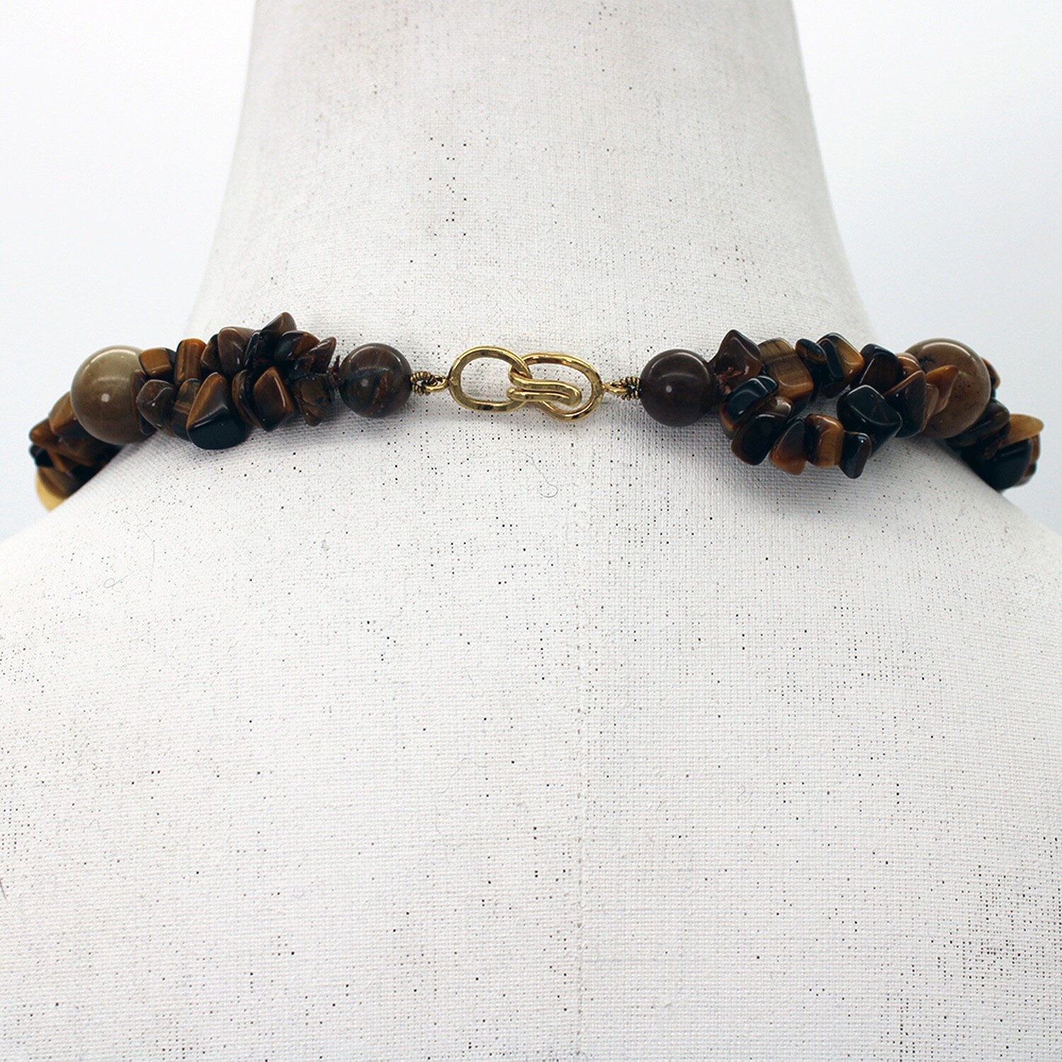 Unique Artisan Crafted Statement Necklace Tiger's… - image 3