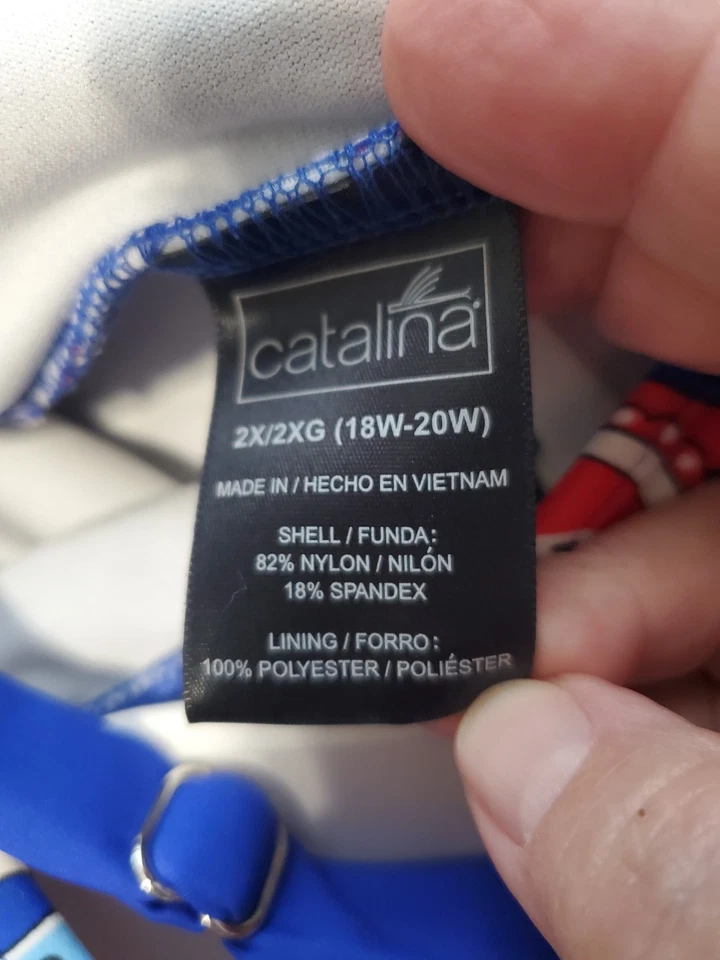 Traje de baño Catalina azul cachemir cuello sobrepelliz espalda deportiva talla 2X Foto 4 de 4