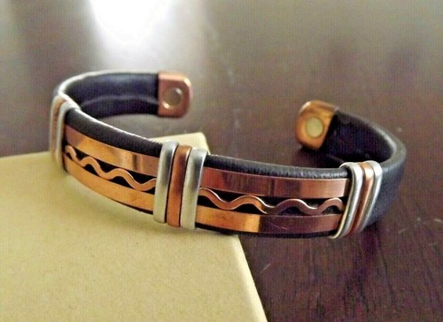 Massives Kupferleder gewickeltes magnetisches Armband Männer Frauen Energie Schmerz Schmuck - Bild 11 von 60