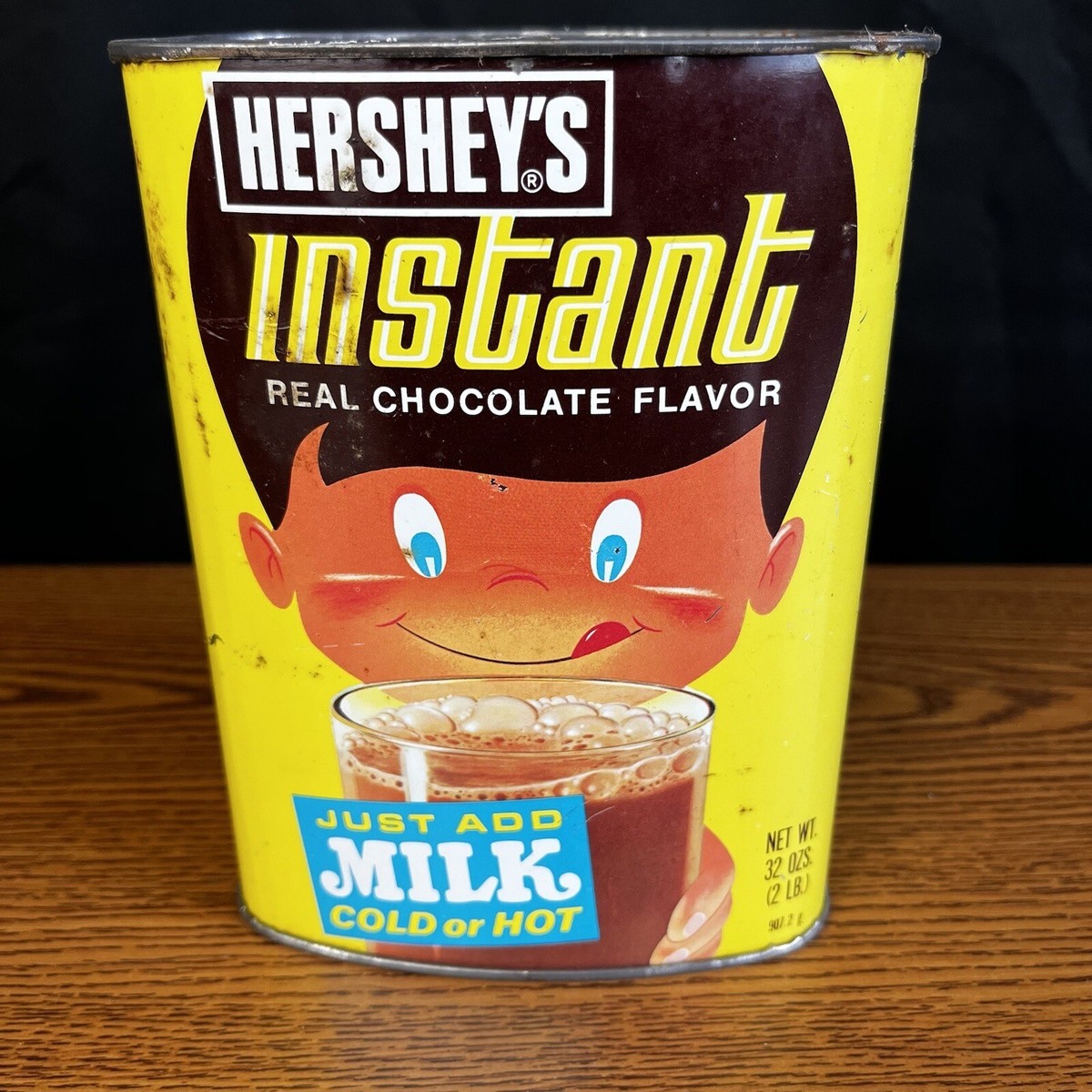 Vintage 1970's Hershey's Instant Real Chocolate Flavor 32 oz Tin