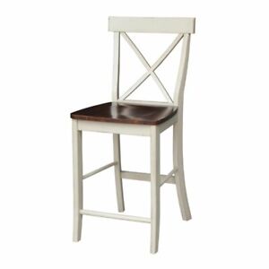X Back Counter Height Stool 24 Seat, White X Back Bar Stools