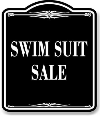 Swim Suit Sale BLACK Aluminum Composite Sign